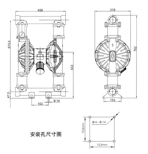 氣動隔膜泵粉末輸送專用泵工作原理