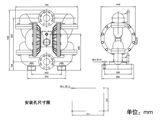 氣動隔膜泵粉末輸送專用泵工作原理